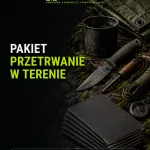 Okładka pakietu: sześć wydrukowanych poradników, plecak, butelka i linka