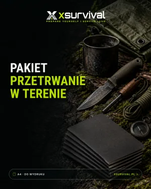 Okładka pakietu: sześć wydrukowanych poradników, plecak, butelka i linka